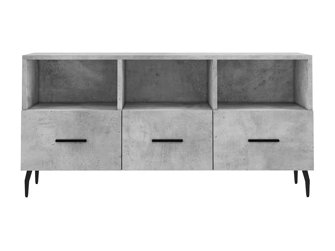Meuble TV gris béton 102x36x50 cm bois d'ingénierie