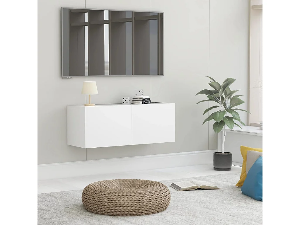 Móvel de TV 80x30x30 cm derivados de madeira branco