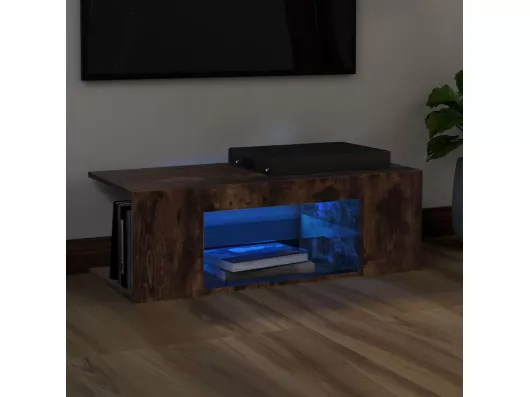 Kauf Unique TV-Schrank mit LED-Leuchten Räuchereiche 90x39x30 cm