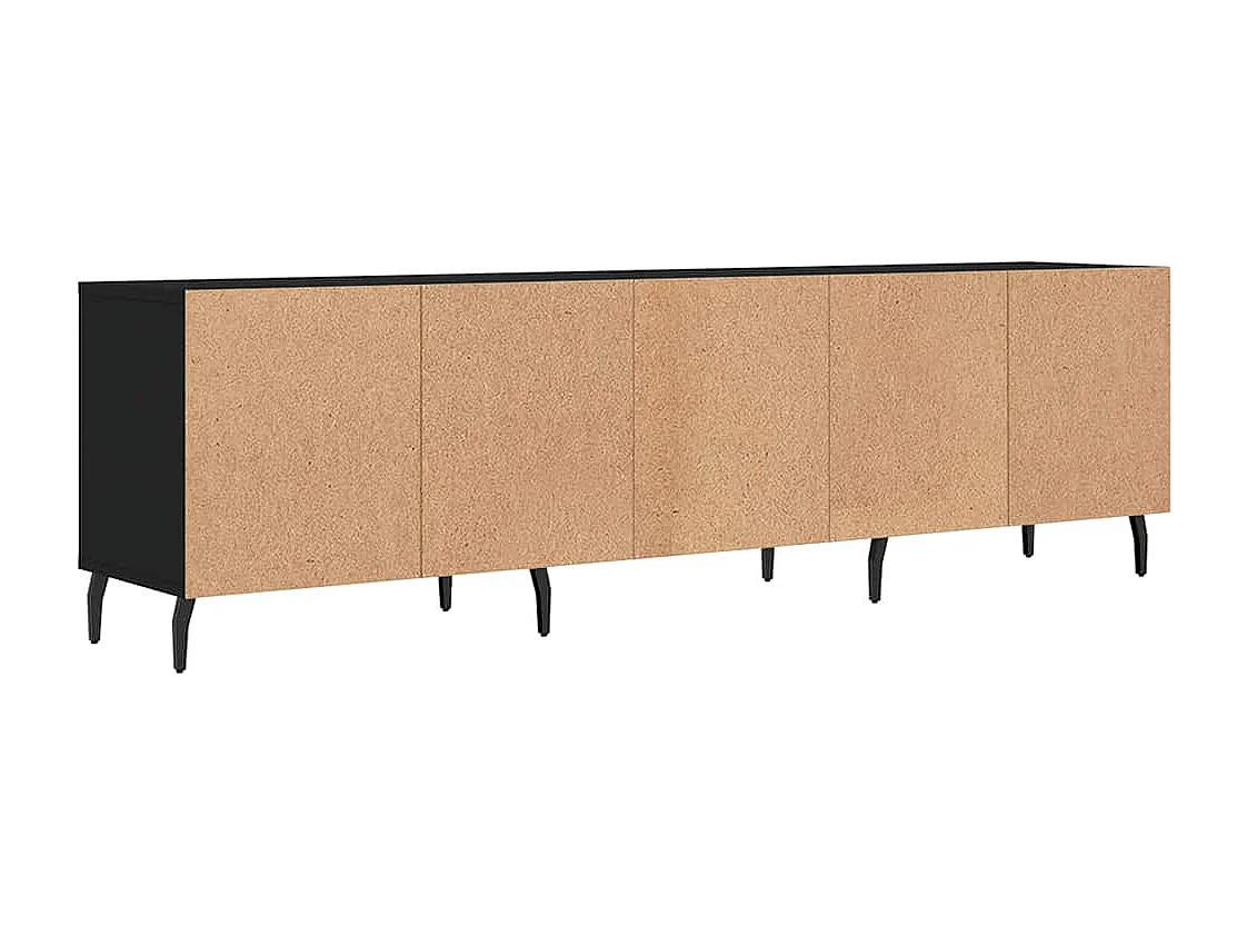 Meuble TV noir 150x30x44,5 cm bois d'ingénierie