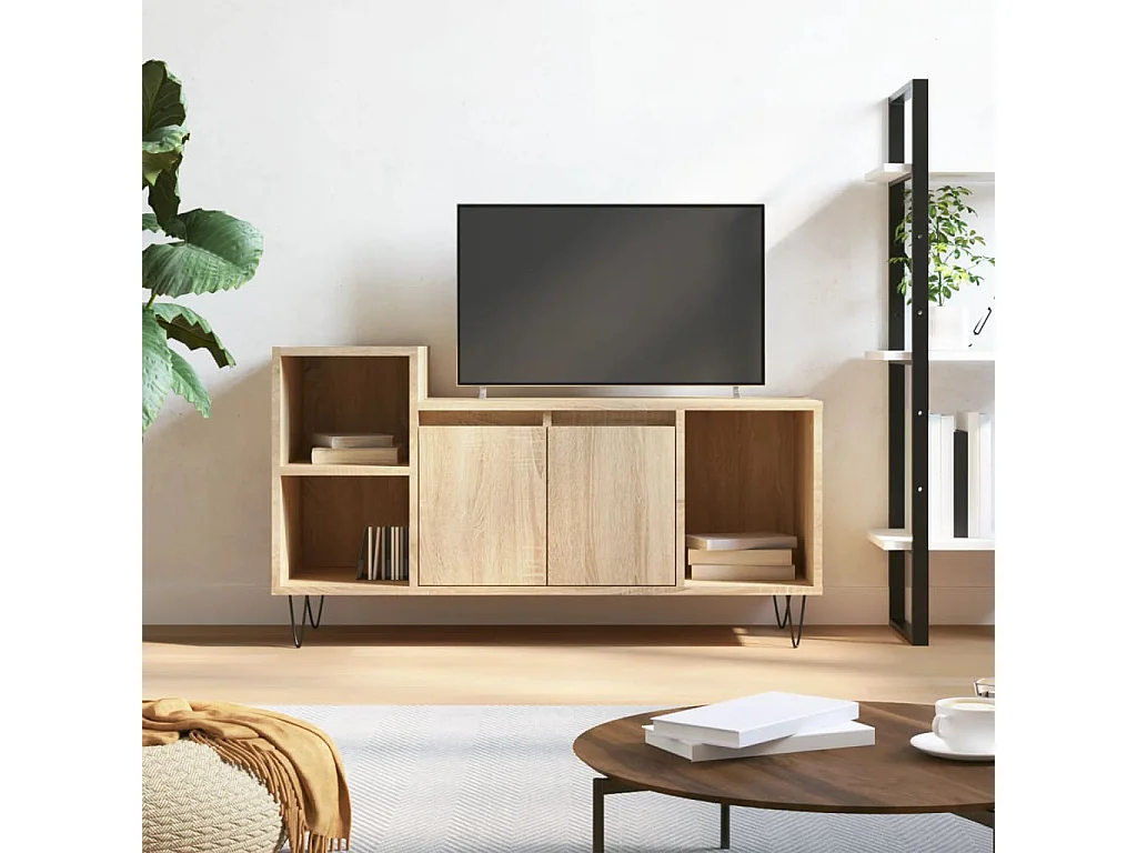 Tv-meubel 100x35x55 cm bewerkt hout sonoma eikenkleurig