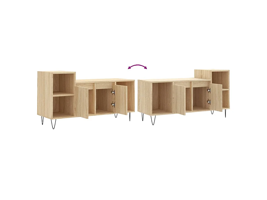 Tv-meubel 100x35x55 cm bewerkt hout sonoma eikenkleurig