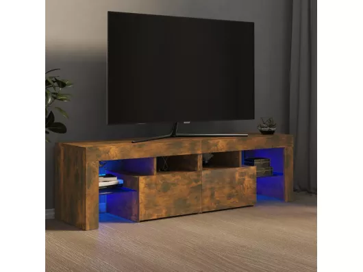 Kauf Unique TV-Schrank mit LED-Leuchten Räuchereiche 140x36,5x40 cm