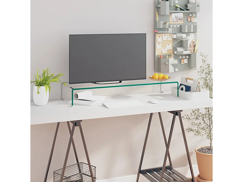 Mobile/Rialzo Porta TV in Vetro Trasparente 90x30x13 cm