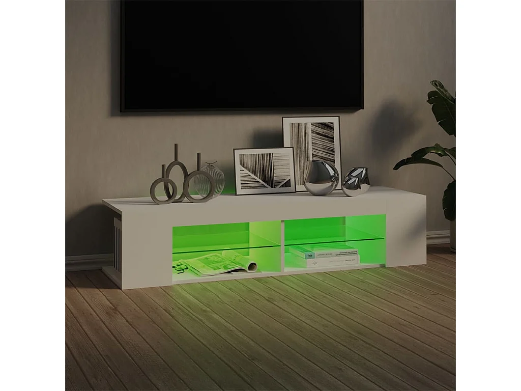Tv-meubel met LED-verlichting 135x39x30 cm wit