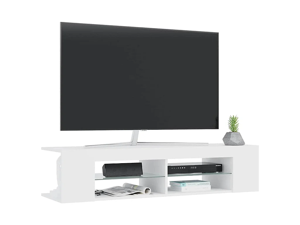 Meuble TV avec lumières LED blanc 135x39x30 cm