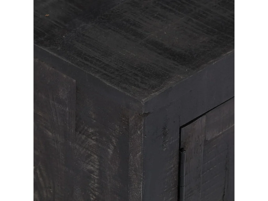 Meuble TV Noir 118x30x40 cm Bois de manguier massif