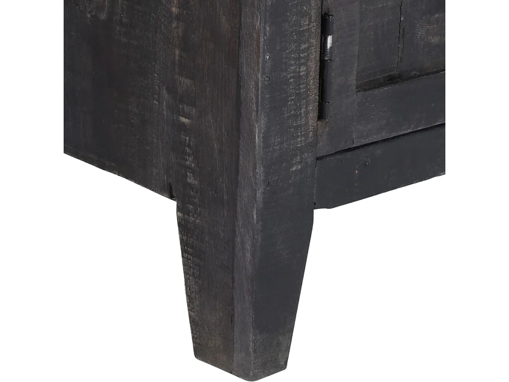 Mobile Porta TV Nero 118x30x40 cm in Legno Massello di Mango