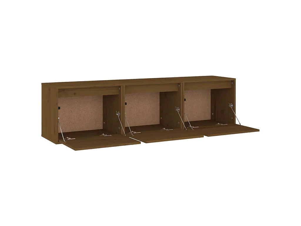 TV-Schränke 3 Stk. Honigbraun Massivholz Kiefer