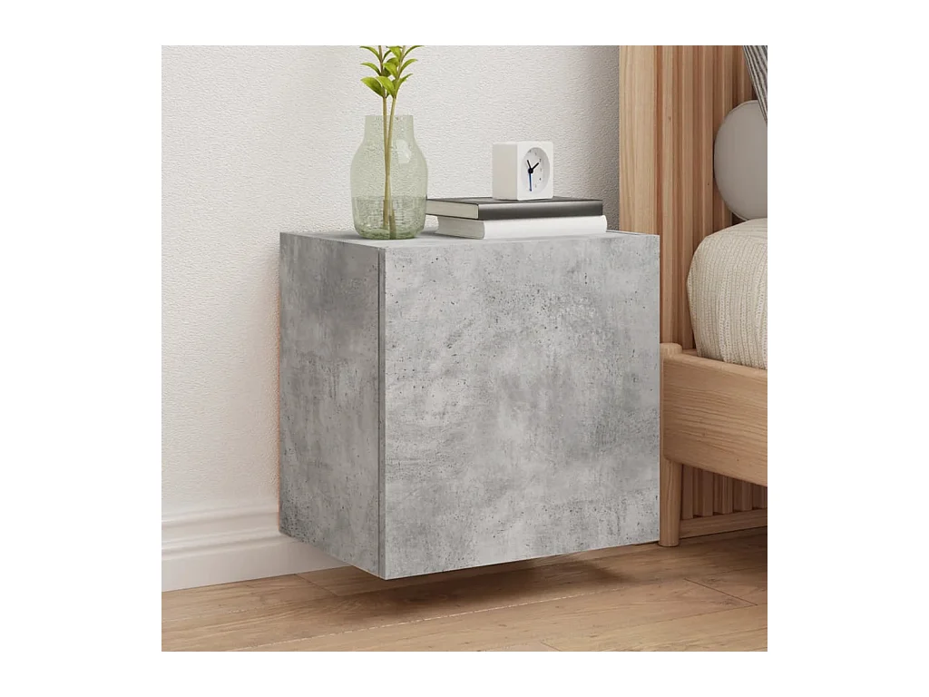 Meuble TV mural gris béton 40,5x30x40 cm bois d'ingénierie