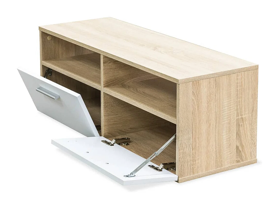 Meubles TV 2 pcs Bois d’ingénierie 95x35x36 cm Chêne et blanc