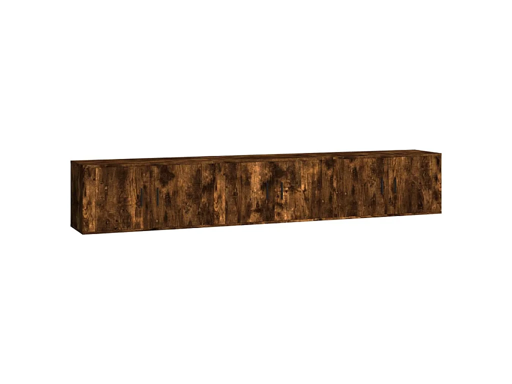 Mobili Porta TV a Parete 3 pz Rovere Fumo 80x34,5x40 cm