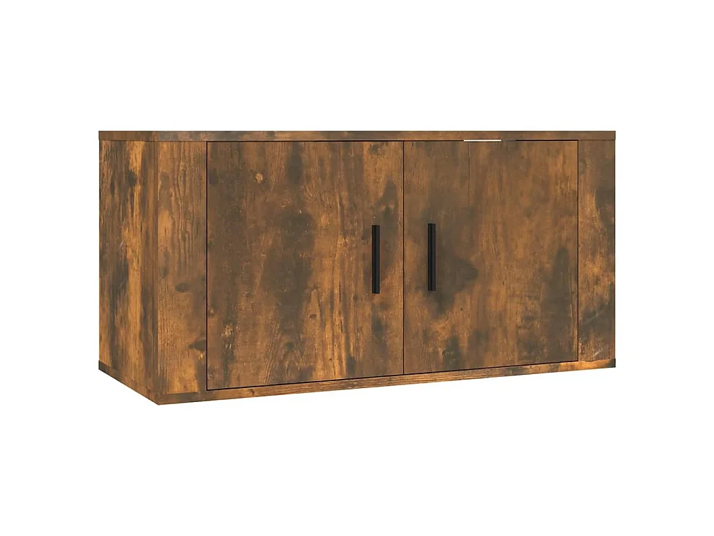 Mobili Porta TV a Parete 3 pz Rovere Fumo 80x34,5x40 cm