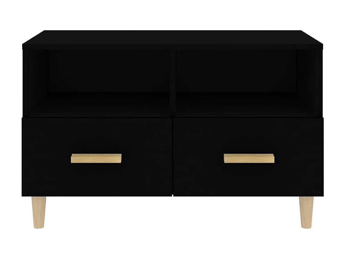 Meuble TV Noir 80x36x50 cm Bois d'ingénierie