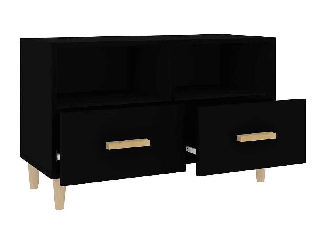 Meuble TV Noir 80x36x50 cm Bois d'ingénierie
