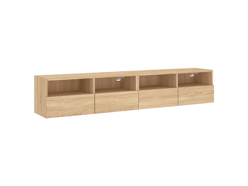 Meubles TV muraux 2 pcs chêne sonoma 80x30x30cm bois ingénierie