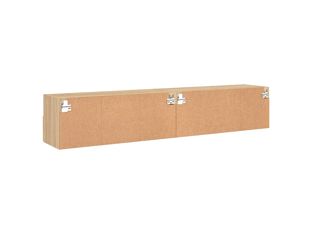 Meubles TV muraux 2 pcs chêne sonoma 80x30x30cm bois ingénierie