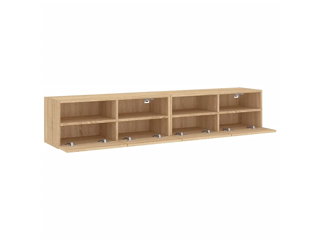 Mobili TV Parete 2pz Rovere Sonoma 80x30x30cm Legno Multistrato