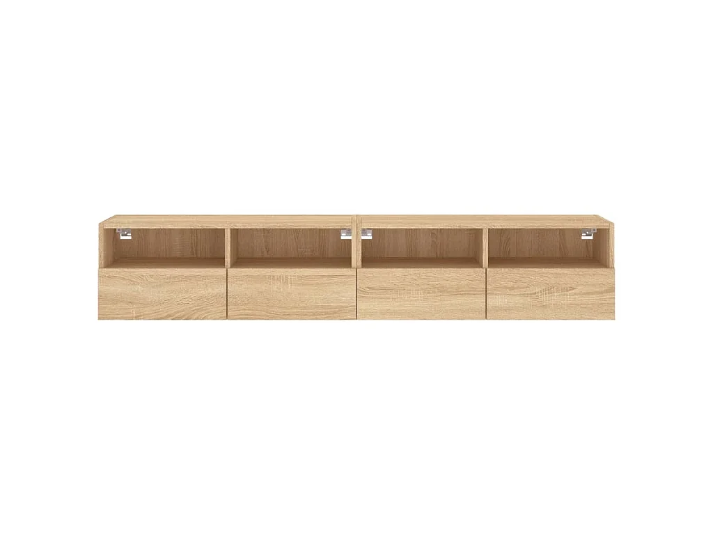 Mobili TV Parete 2pz Rovere Sonoma 80x30x30cm Legno Multistrato