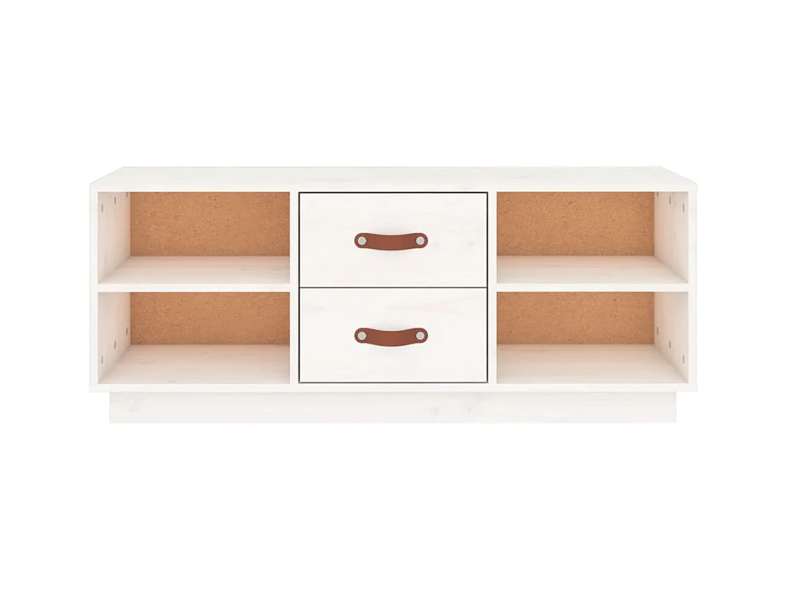 Tv-meubel 100x34x40 cm massief grenenhout wit