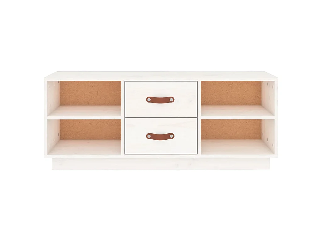 Meuble TV Blanc 100x34x40 cm Bois de pin massif