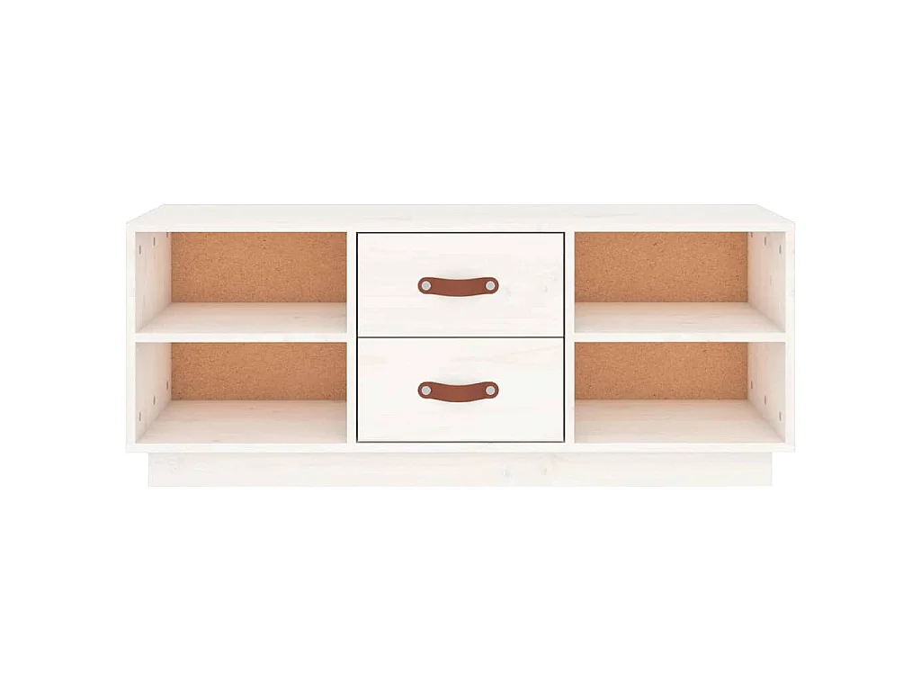 Mobile Porta TV Bianco 100x34x40 cm in Legno Massello di Pino