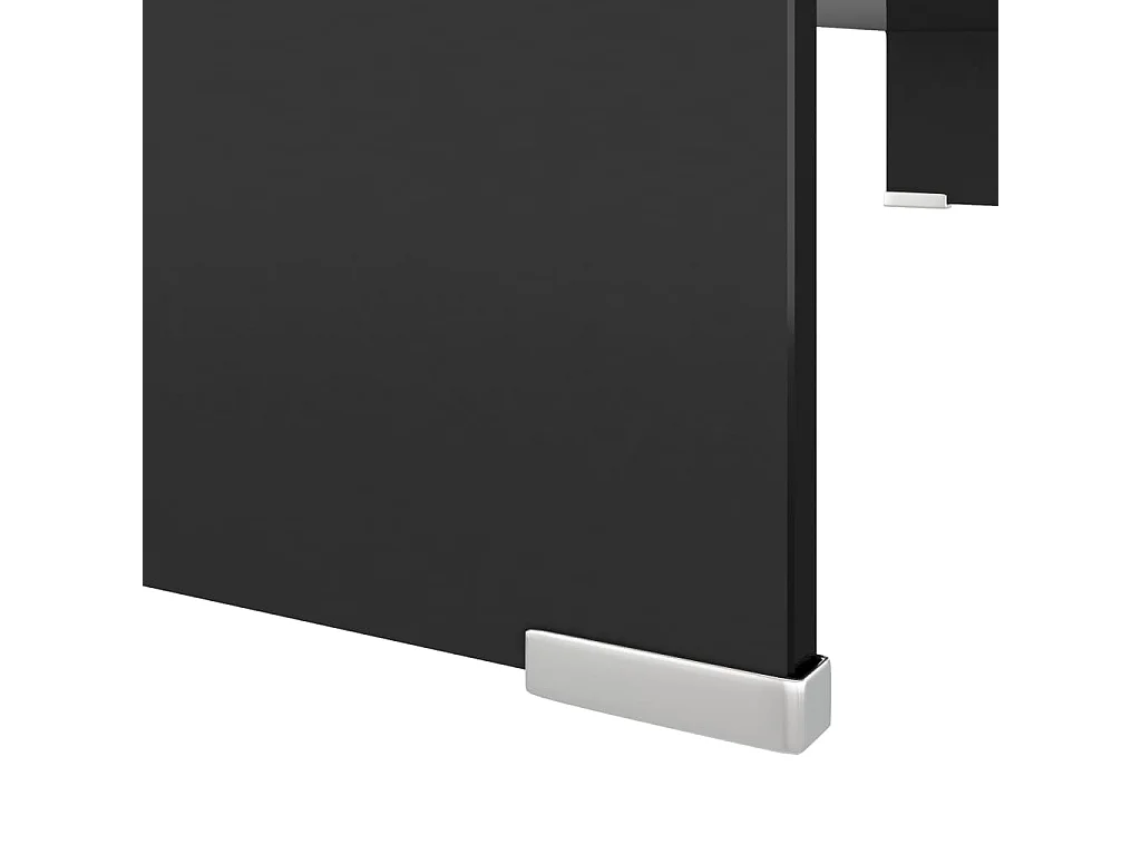 Meuble TV/support pour moniteur 90x30x13 cm verre noir