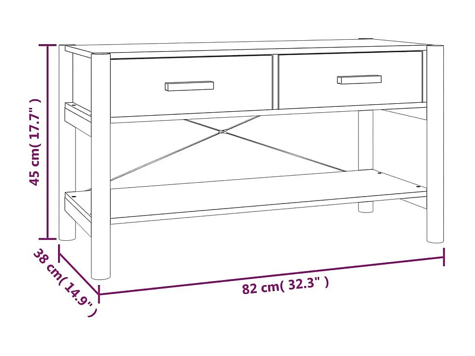 Meuble TV 82x38x45 cm Bois d'ingénierie