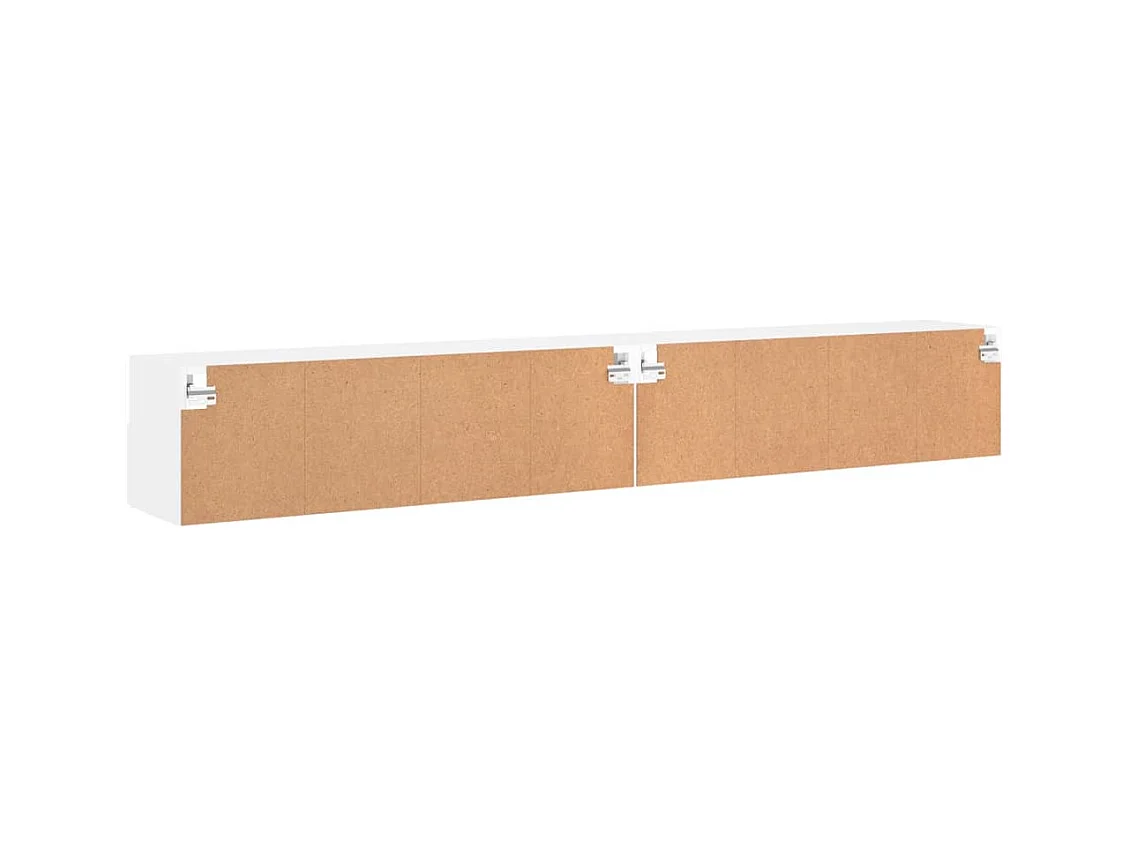Meubles TV muraux 2 pcs blanc 100x30x30 cm bois d'ingénierie