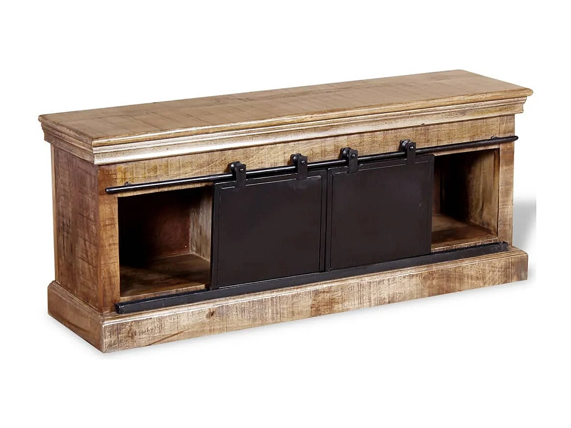 TV-Schrank mit 2 Schiebetüren Massivholz Mango 110x30x45 cm