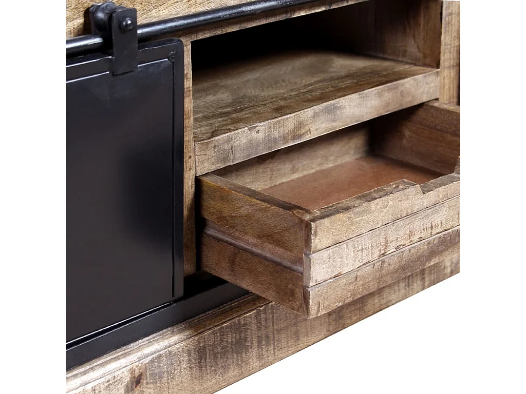 TV-Schrank mit 2 Schiebetüren Massivholz Mango 110x30x45 cm