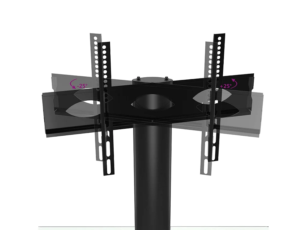 Tv-standaard hoek 2-laags voor 32-70 inch zwart en zilverkleur