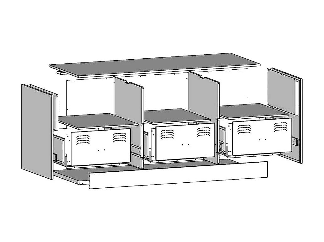 TV-Schrank Senfgelb 99x39x44 cm Stahl