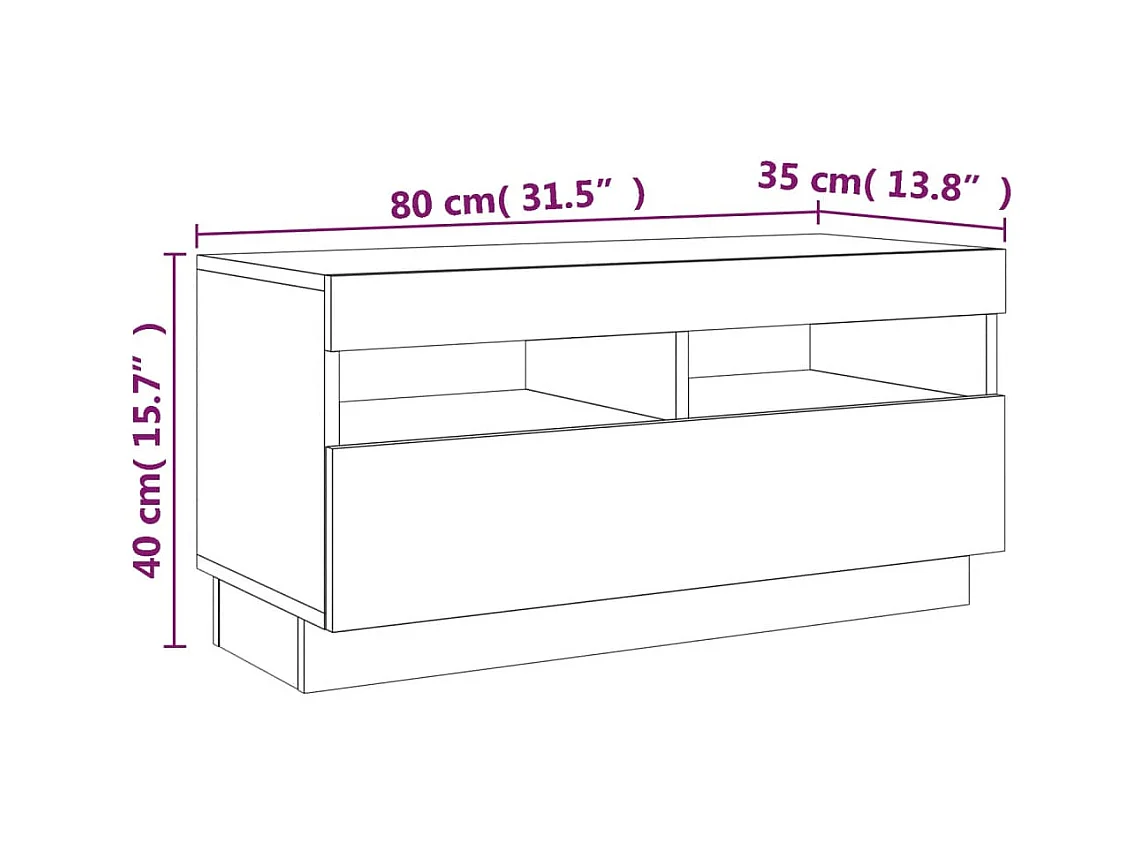 Ensemble de meubles TV avec lumières LED 2 pcs Chêne fumé