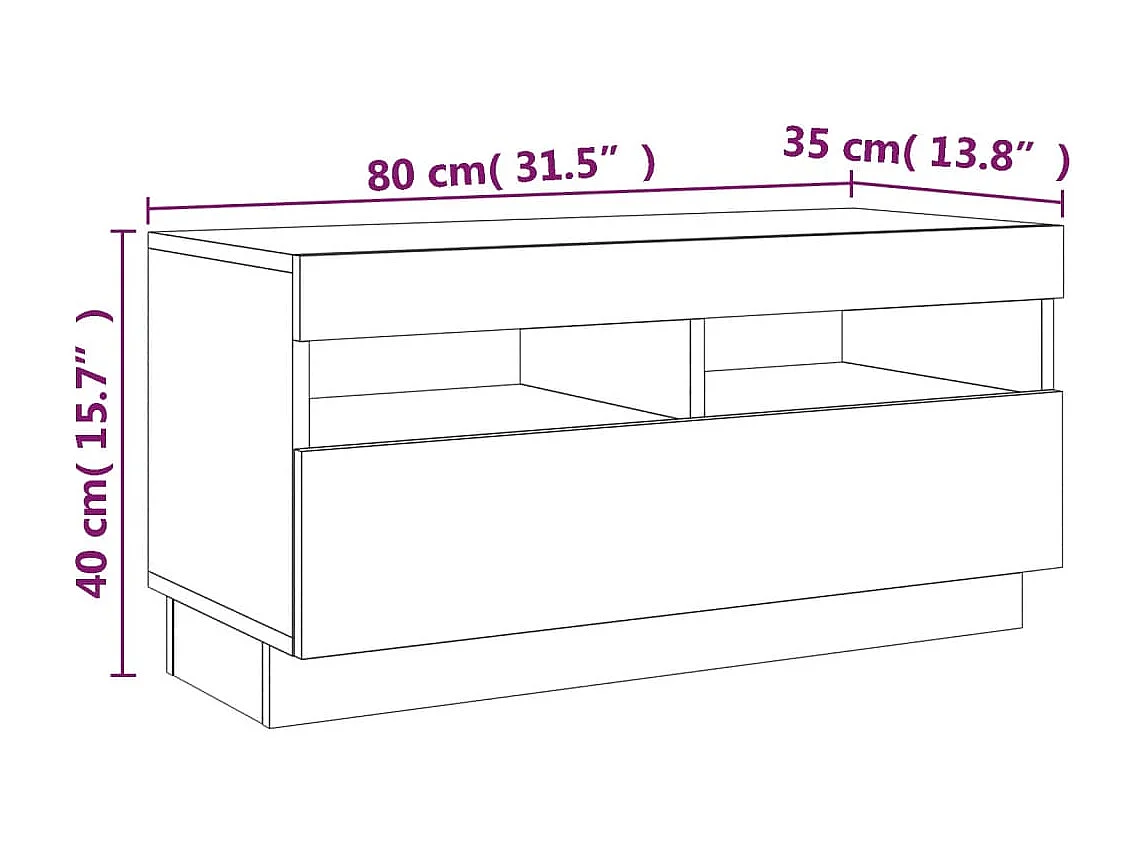 Ensemble de meubles TV avec lumières LED 2 pcs Chêne fumé