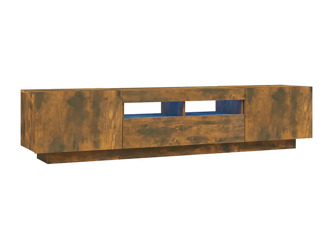 Ensemble de meubles TV avec lumières LED 2 pcs Chêne fumé