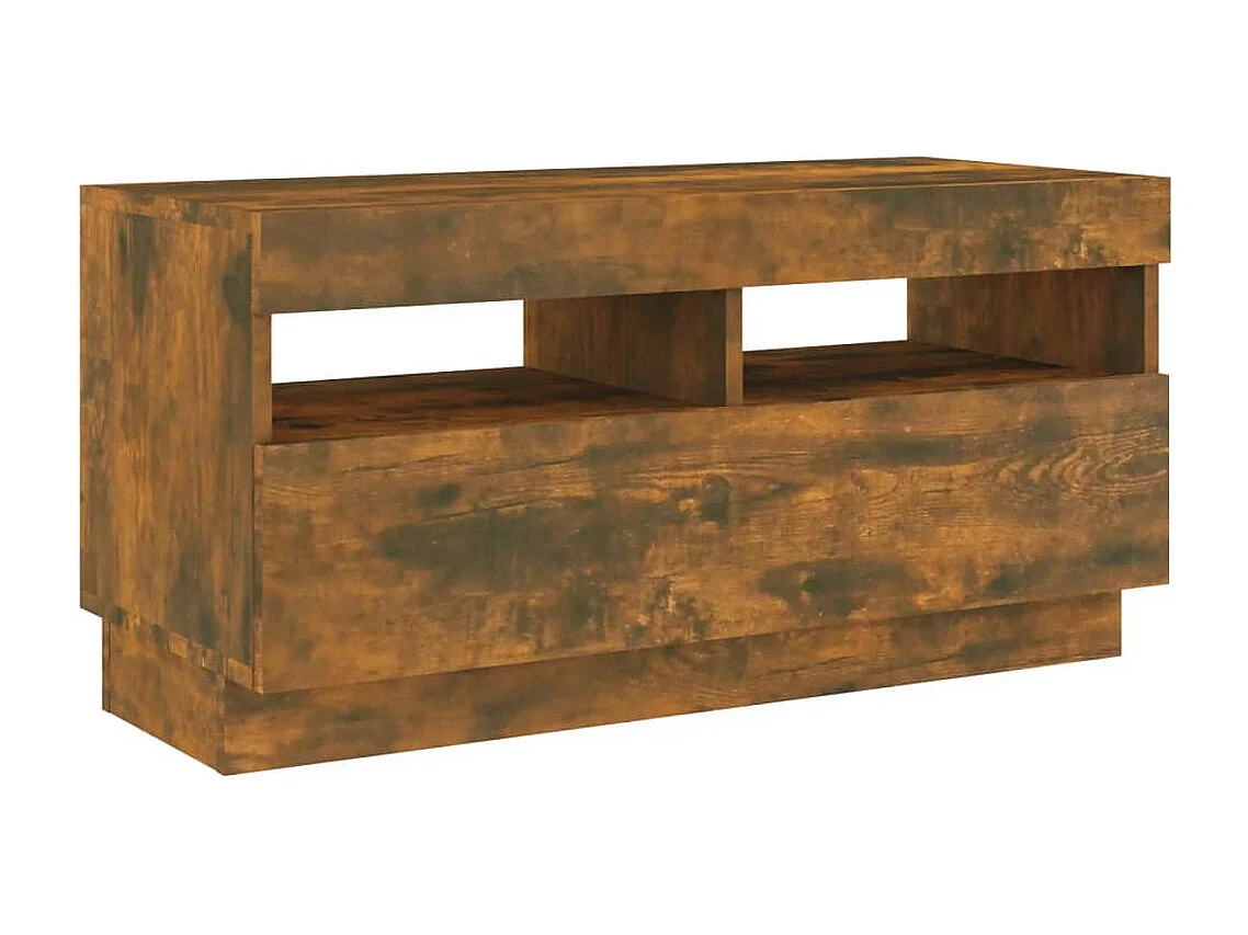 Ensemble de meubles TV avec lumières LED 2 pcs Chêne fumé