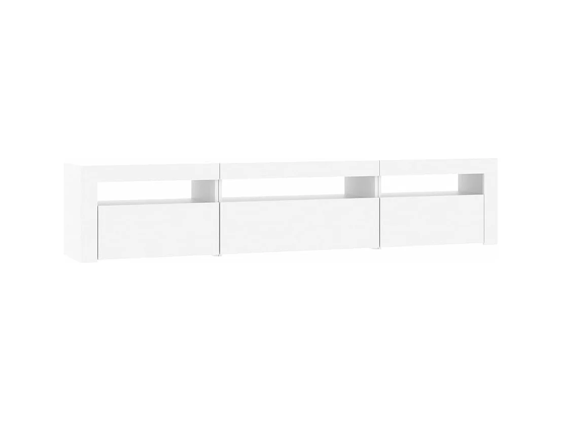 Tv-meubel met LED-verlichting 195x35x40 cm wit
