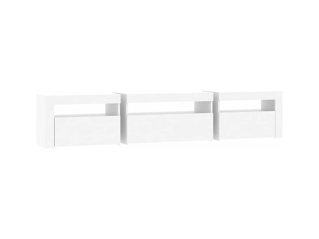 Tv-meubel met LED-verlichting 195x35x40 cm wit