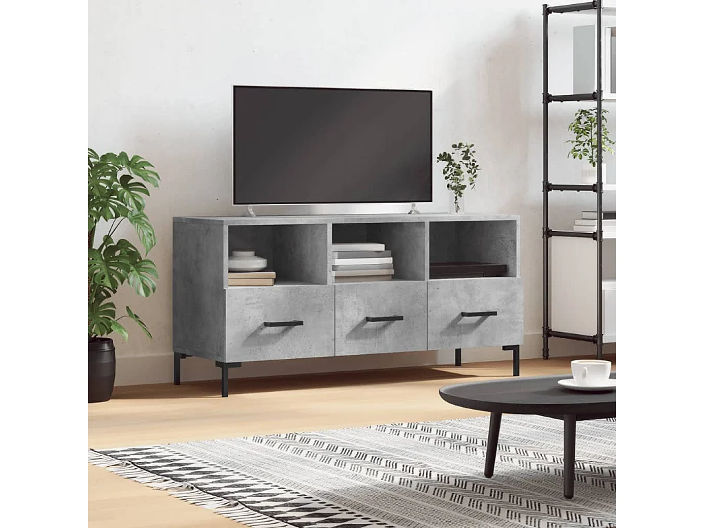 TV-Schrank Betongrau 102x36x50 cm Holzwerkstoff