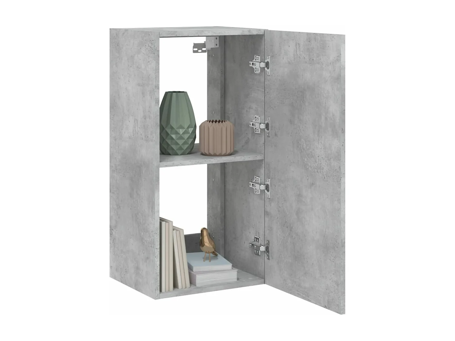 Mobile TV a Parete con Luci LED Grigio Cemento 40,5x35x80 cm