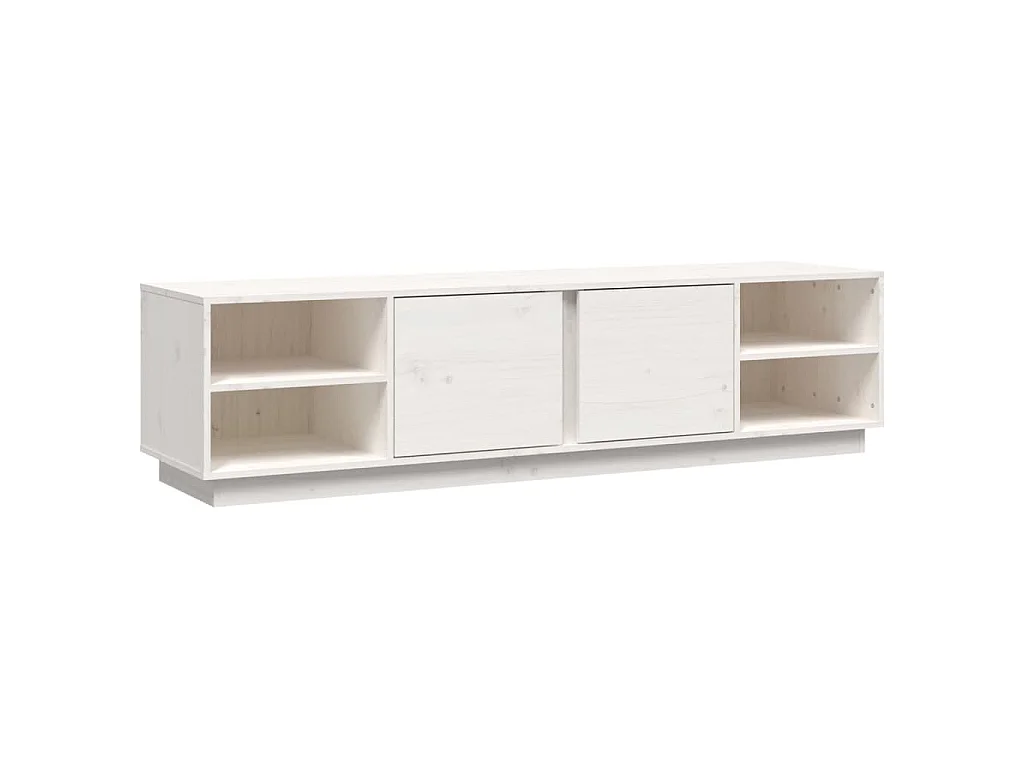 Mobile Porta TV Bianco 156x40x40 cm in Legno Massello di Pino