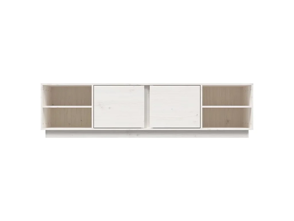 Mobile Porta TV Bianco 156x40x40 cm in Legno Massello di Pino