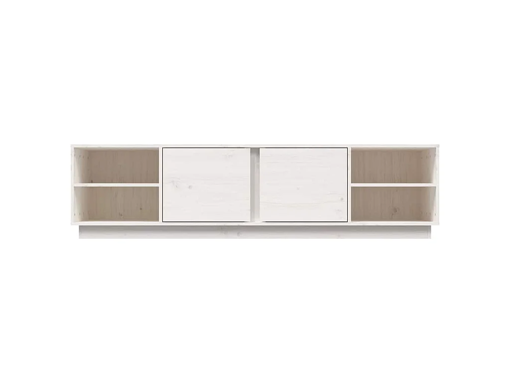 Mobile Porta TV Bianco 156x40x40 cm in Legno Massello di Pino