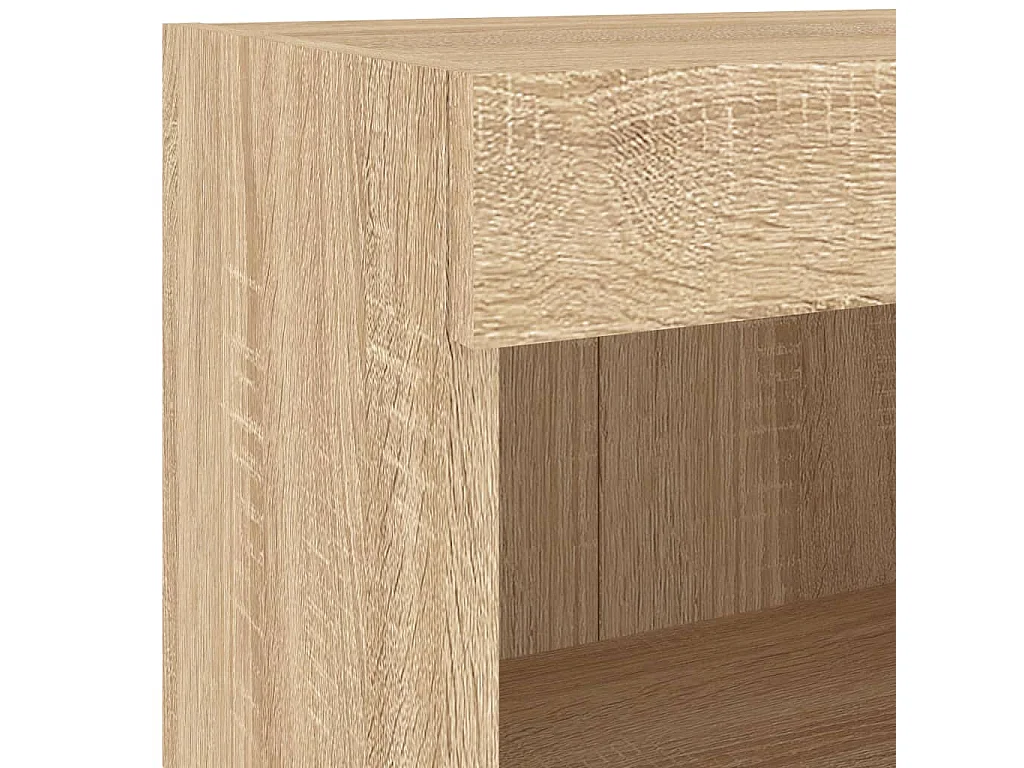 Table de chevet murale avec lumières LED chêne sonoma