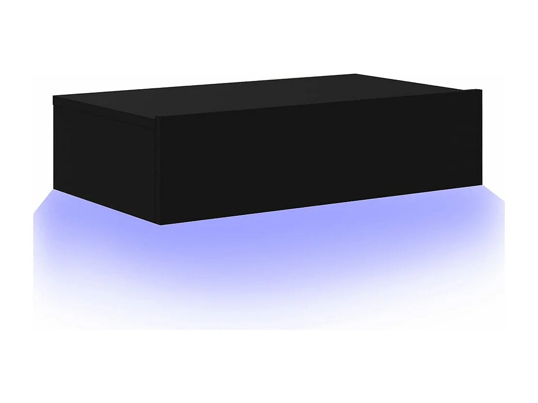 Móvel de TV com luzes LED 60x35x15,5 cm preto