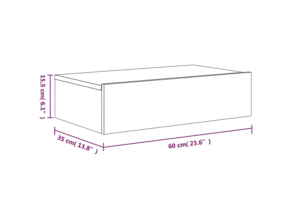 Mueble de TV con luces LED negro 60x35x15,5 cm
