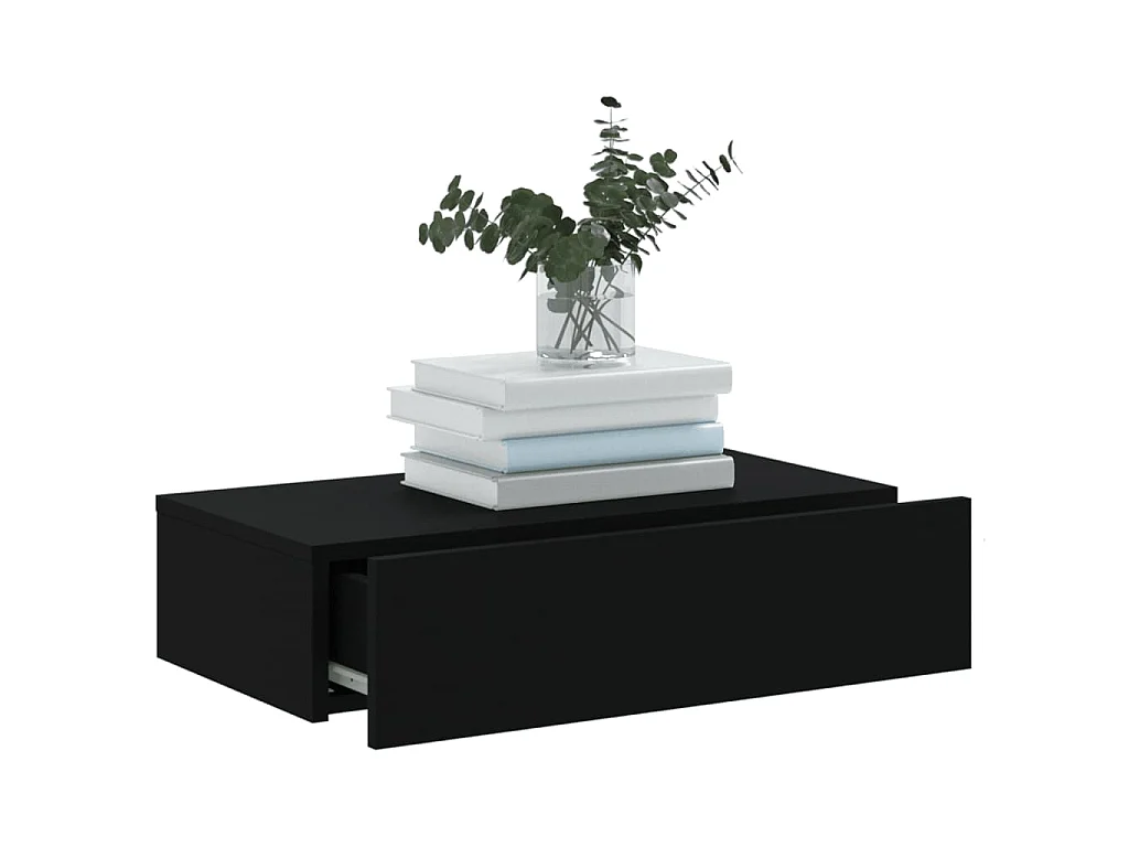 Mueble de TV con luces LED negro 60x35x15,5 cm