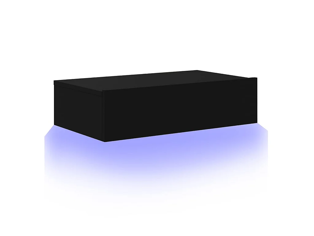 Mueble de TV con luces LED negro 60x35x15,5 cm