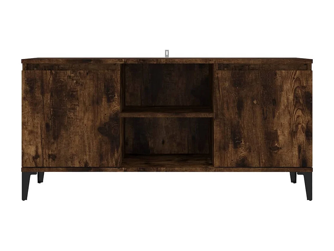 Tv-meubel met metalen poten 103,5x35x50 cm gerookt eikenkleurig